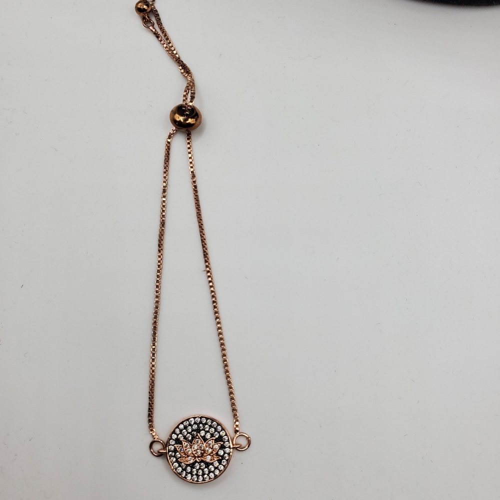Rose gold lotus bracelet